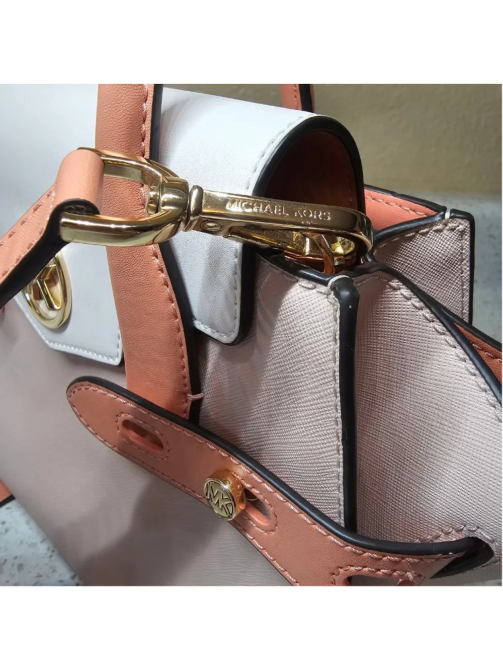 Michael Kors Tri-Color Leather Satchel Crossbody Bag